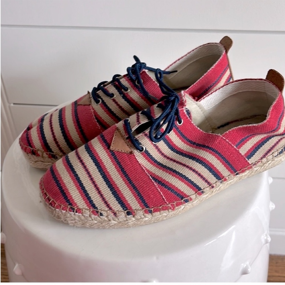 Toni Pons Vibrant Red and Blue Espadrilles with Slip-On Ease
